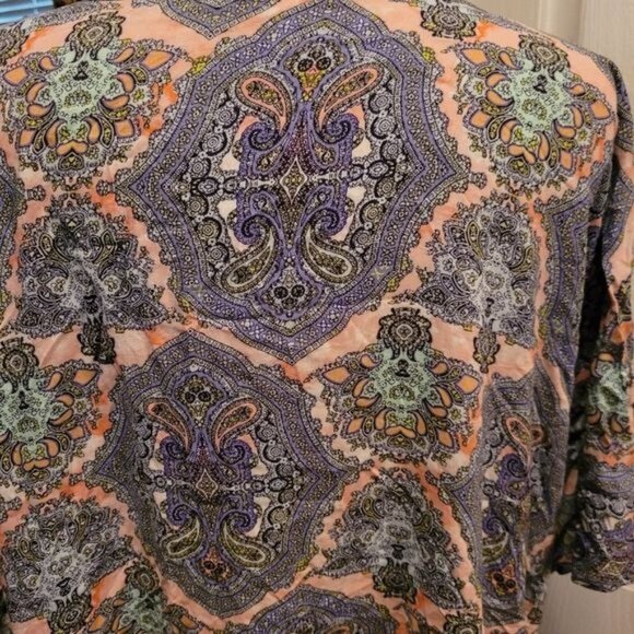Victoria's Secret Kimono Duster Top Pink Purple Paisley Tassels Spring S… - Picture 4 of 8